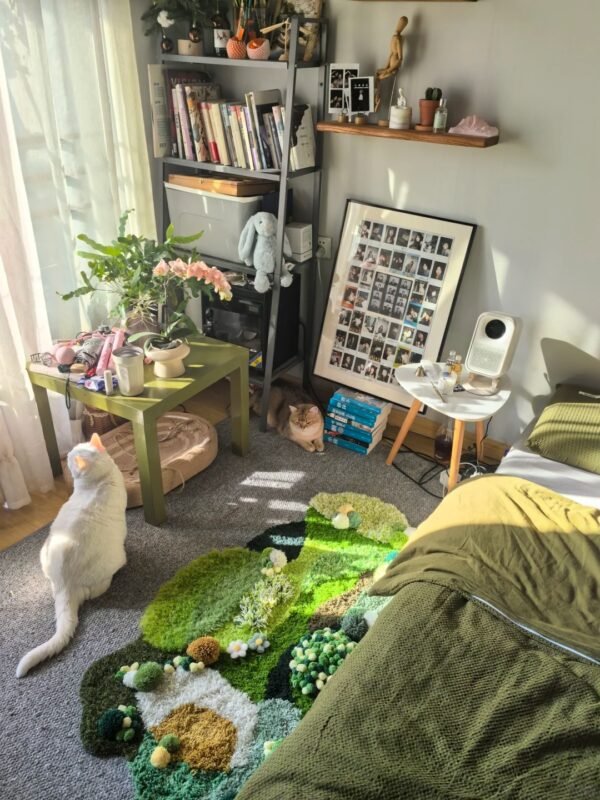 grass moss diy carpet rug bedroom