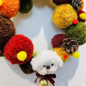 Christmas Pom Pom Puppy DIY Handcraft Wreath Kits 5