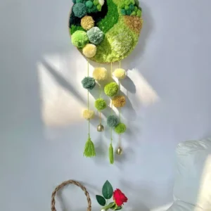 Green Earth DIY Handcraft Hanging Moss Rugs Kits With Tinkling Chimes 3