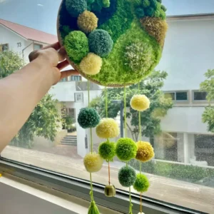 Green Earth DIY Handcraft Hanging Moss Rugs Kits With Tinkling Chimes 5