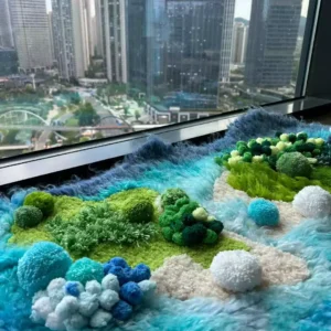 Ocean Current Oasis DIY Handcraft Moss Rug Kits 14