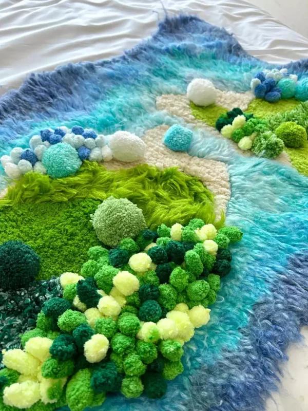 Ocean Current Oasis DIY Handcraft Moss Rug Kits 15