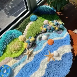 Ocean Beach DIY Handcraft Moss Rug Kits 3