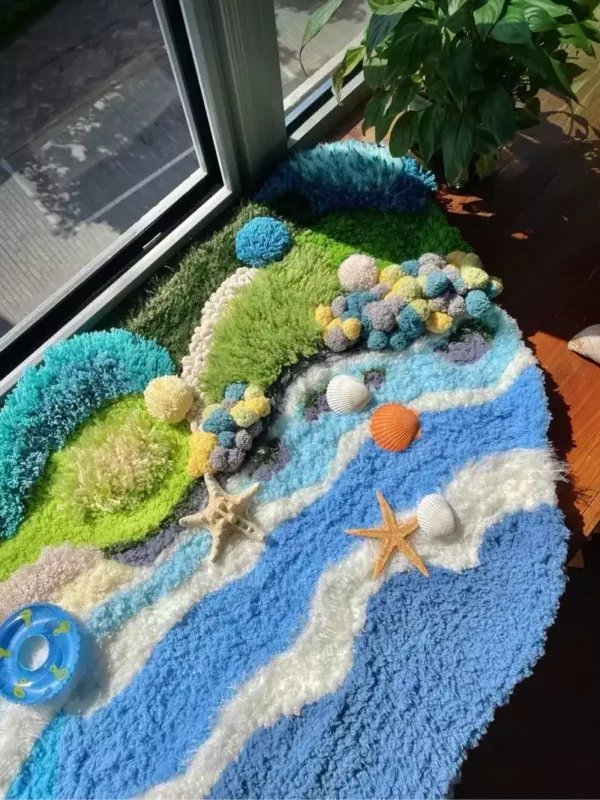 Ocean Beach DIY Handcraft Moss Rug Kits 3