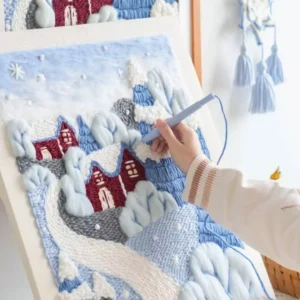 Snowy Houses Crochet Wall Hanging Kits 3