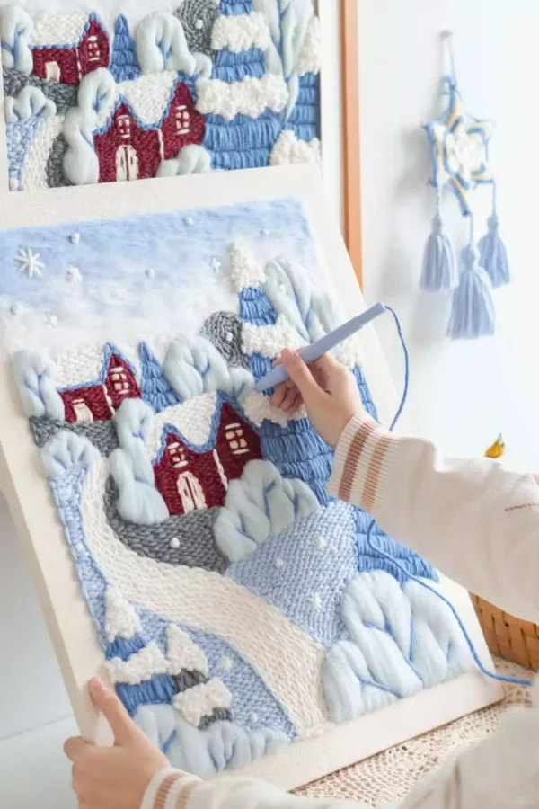 Snowy Houses Crochet Wall Hanging Kits 3