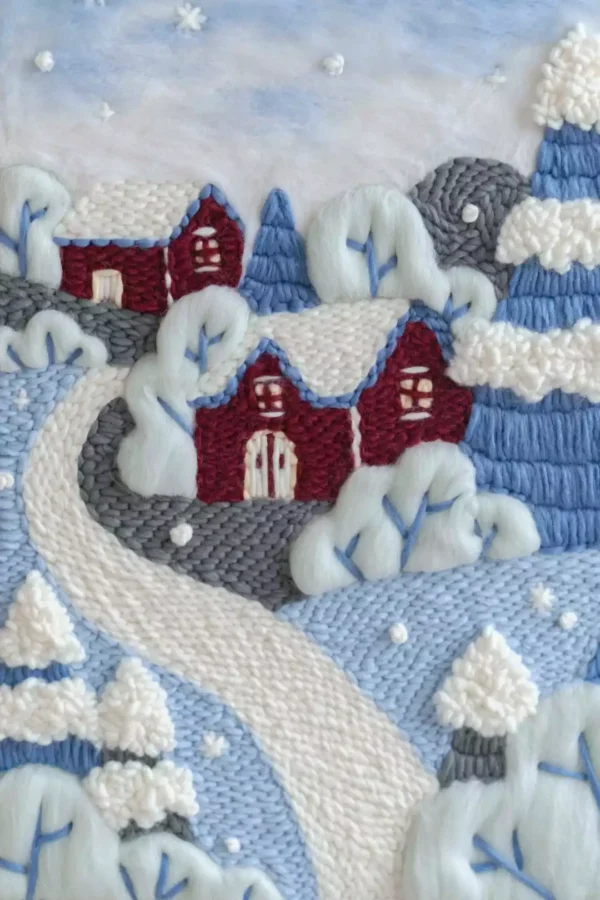 Snowy Houses Crochet Wall Hanging Kits 4