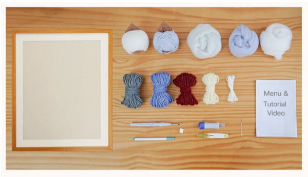 Snowy Houses Crochet Wall Hanging Kits Menu